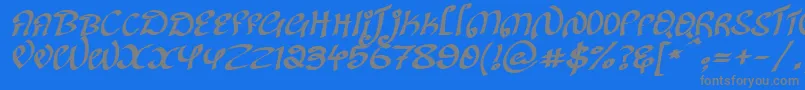 Fonte KanglishItalic – fontes cinzas em um fundo azul