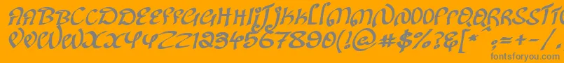 fuente KanglishItalic – Fuentes Grises Sobre Fondo Naranja