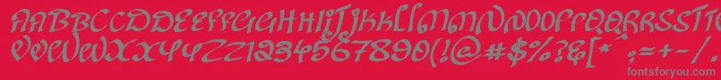 fuente KanglishItalic – Fuentes Grises Sobre Fondo Rojo