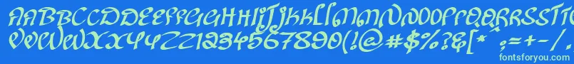 Шрифт KanglishItalic – зелёные шрифты на синем фоне