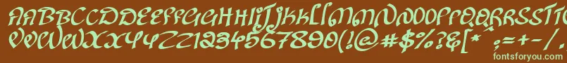 Fonte KanglishItalic – fontes verdes em um fundo marrom