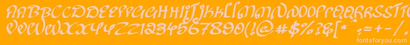 Fonte KanglishItalic – fontes rosa em um fundo laranja