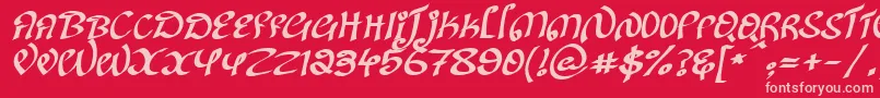 KanglishItalic-fontti – vaaleanpunaiset fontit punaisella taustalla