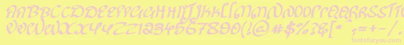 Fonte KanglishItalic – fontes rosa em um fundo amarelo