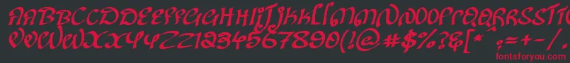 KanglishItalic Font – Red Fonts on Black Background