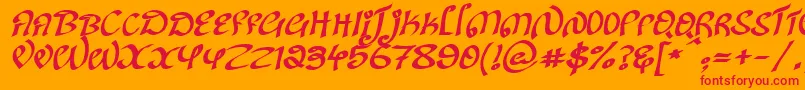 KanglishItalic Font – Red Fonts on Orange Background