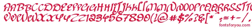 KanglishItalic-fontti – punaiset fontit valkoisella taustalla