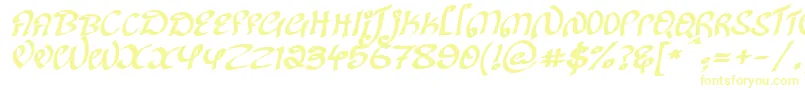 Czcionka KanglishItalic – żółte czcionki