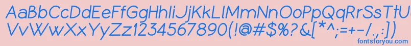 CoameiBi Font – Blue Fonts on Pink Background