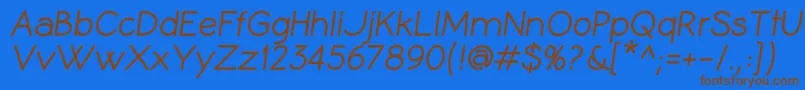 CoameiBi Font – Brown Fonts on Blue Background