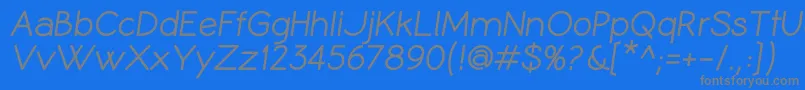 CoameiBi-fontti – harmaat kirjasimet sinisellä taustalla