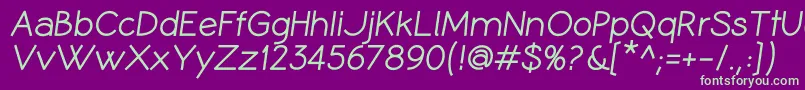 CoameiBi Font – Green Fonts on Purple Background