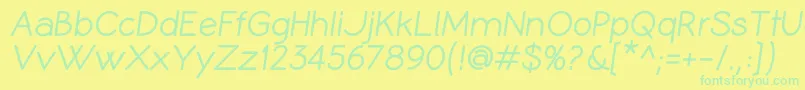 CoameiBi Font – Green Fonts on Yellow Background