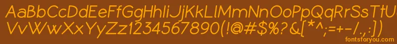 CoameiBi Font – Orange Fonts on Brown Background