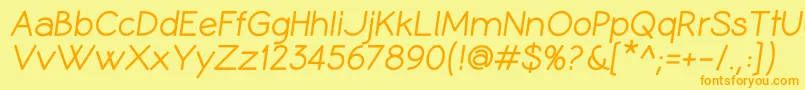 CoameiBi Font – Orange Fonts on Yellow Background