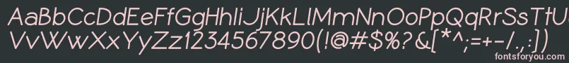 CoameiBi-fontti – vaaleanpunaiset fontit mustalla taustalla