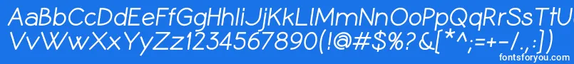 Шрифт CoameiBi – белые шрифты на синем фоне