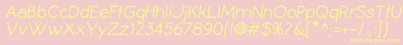 CoameiBi-fontti – keltaiset fontit vaaleanpunaisella taustalla