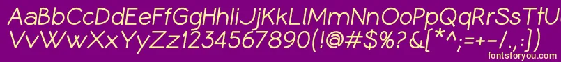 CoameiBi Font – Yellow Fonts on Purple Background