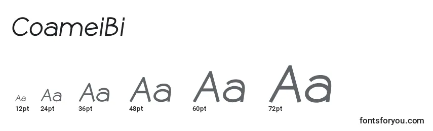 CoameiBi Font Sizes