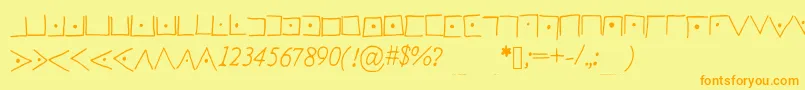Fonte Pigpencodefont – fontes laranjas em um fundo amarelo