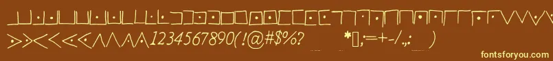 Pigpencodefont Font – Yellow Fonts on Brown Background