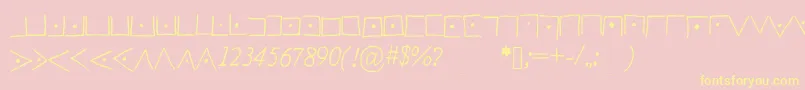Pigpencodefont-Schriftart – Gelbe Schriften auf rosa Hintergrund