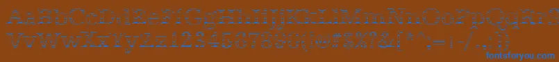 AntiquagoRegular-Schriftart – Blaue Schriften auf braunem Hintergrund