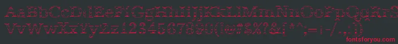 フォントAntiquagoRegular – 黒い背景に赤い文字