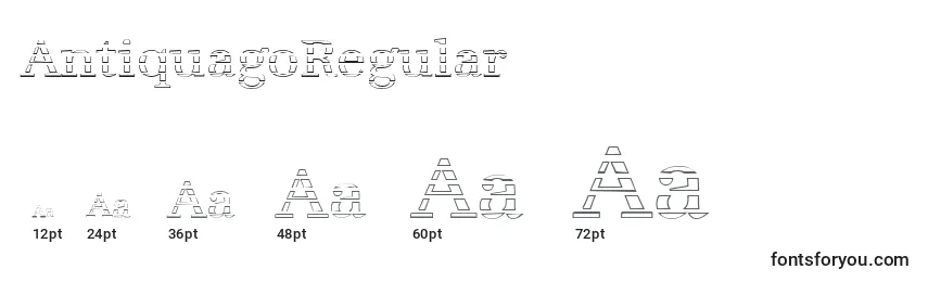 Размеры шрифта AntiquagoRegular