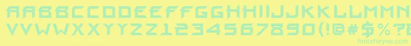 ProunBold-Schriftart – Grüne Schriften auf gelbem Hintergrund