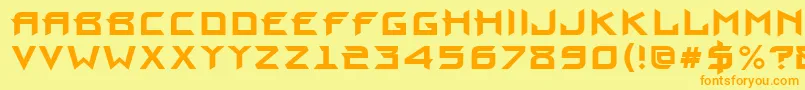 ProunBold-Schriftart – Orangefarbene Schriften auf gelbem Hintergrund