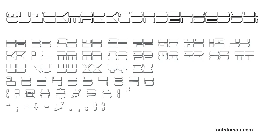 Schriftart QuickmarkCondensedShadow – Alphabet, Zahlen, spezielle Symbole