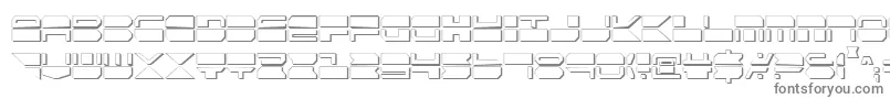 QuickmarkCondensedShadow-fontti – harmaat kirjasimet valkoisella taustalla