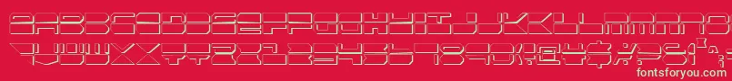 Fonte QuickmarkCondensedShadow – fontes verdes em um fundo vermelho