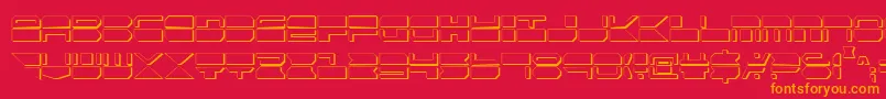 QuickmarkCondensedShadow Font – Orange Fonts on Red Background