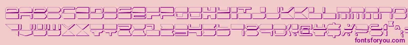 フォントQuickmarkCondensedShadow – ピンクの背景に紫のフォント