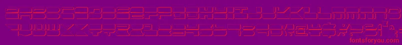 QuickmarkCondensedShadow-Schriftart – Rote Schriften auf violettem Hintergrund