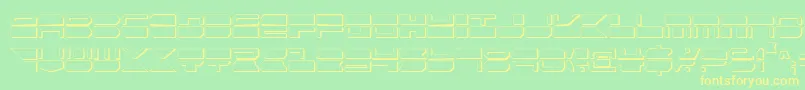 Fonte QuickmarkCondensedShadow – fontes amarelas em um fundo verde