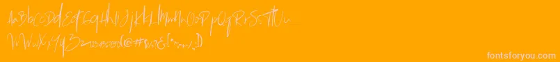 Pommel Font – Pink Fonts on Orange Background