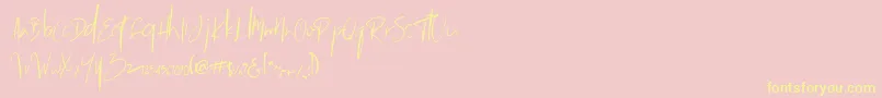 Pommel Font – Yellow Fonts on Pink Background