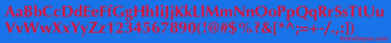 AgopushrcBold Font – Red Fonts on Blue Background