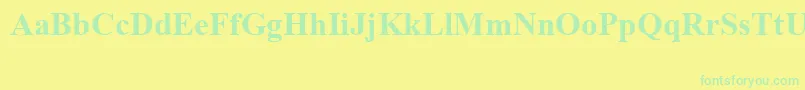 TimesNewRomanSpecialG1Bold-Schriftart – Grüne Schriften auf gelbem Hintergrund