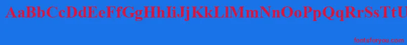 TimesNewRomanSpecialG1Bold-Schriftart – Rote Schriften auf blauem Hintergrund