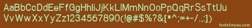 Шрифт WoolworthMedium – зелёные шрифты на коричневом фоне