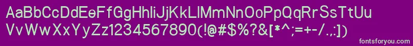 WoolworthMedium-fontti – vihreät fontit violetilla taustalla