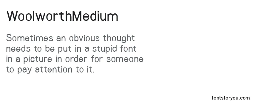 Review of the WoolworthMedium Font