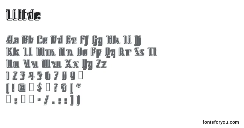 Schriftart Littdc – Alphabet, Zahlen, spezielle Symbole