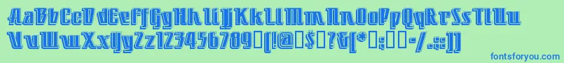 Littdc Font – Blue Fonts on Green Background
