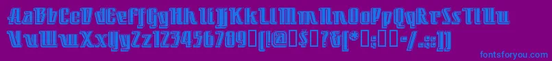Littdc Font – Blue Fonts on Purple Background